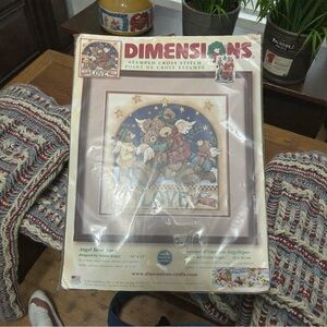 Dimensions Angel Bear Love Stamped Cross-Stitch Kit 12”x 12” 8710 T. Kogut 2003
